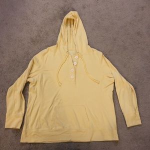 Eddie Bauer Pale Yellow Hooded Sweatshirt, XXL